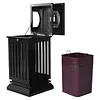 [US Local Warehouse] Commercial Trash Can with Removable Inner Bucket & Lid Side Opening Waste Bin for Garage Backyard