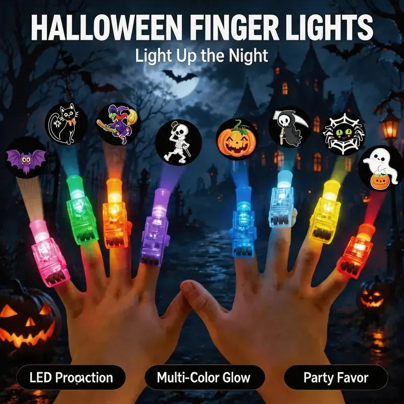 👻 Fun & Quirky Halloween Finger Projection Light 🎃