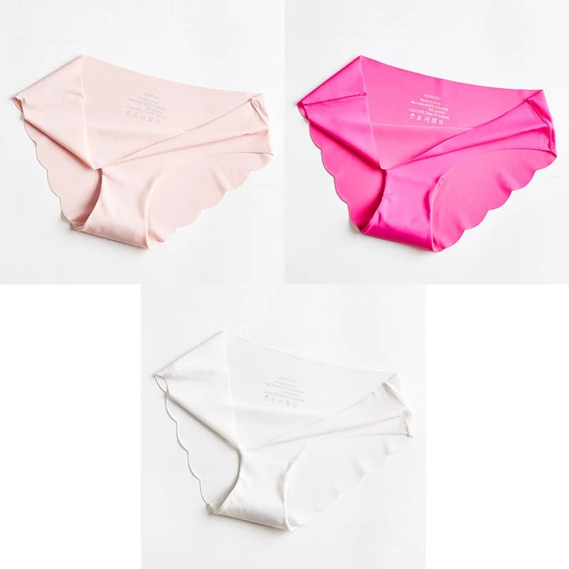 3pcs Seamless Panty Set Underwear Female Comfort Intimates Fashion Ladies Hot Sale Mid-Rise Briefs Panties Women Sexy Lingerie