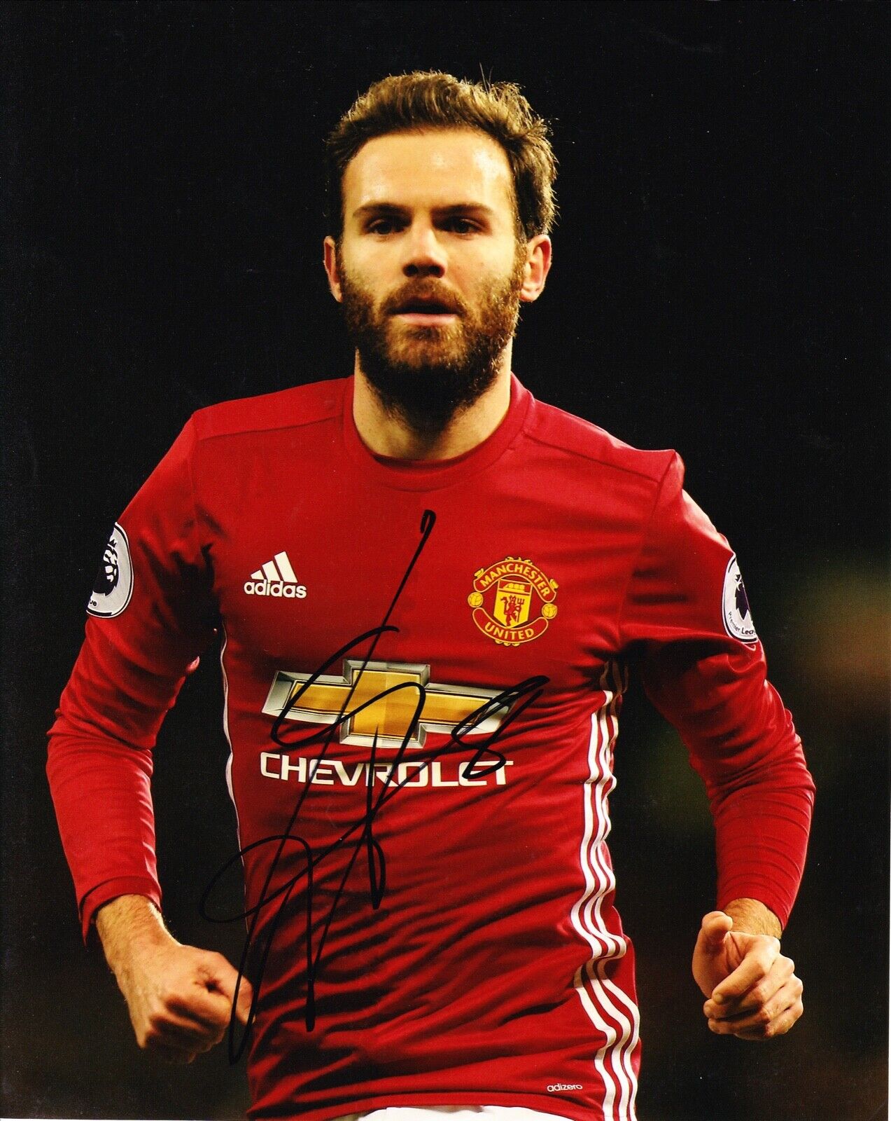 JUAN MATA SIGNED 10X8 Photo Poster painting Manchester United F.C. AFTAL COA (1208)