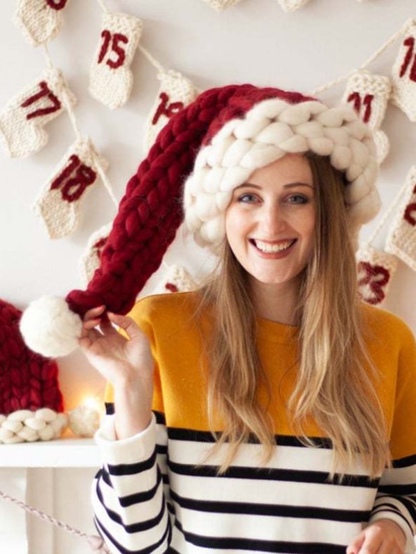 Christmas Knitted Color Block Hat