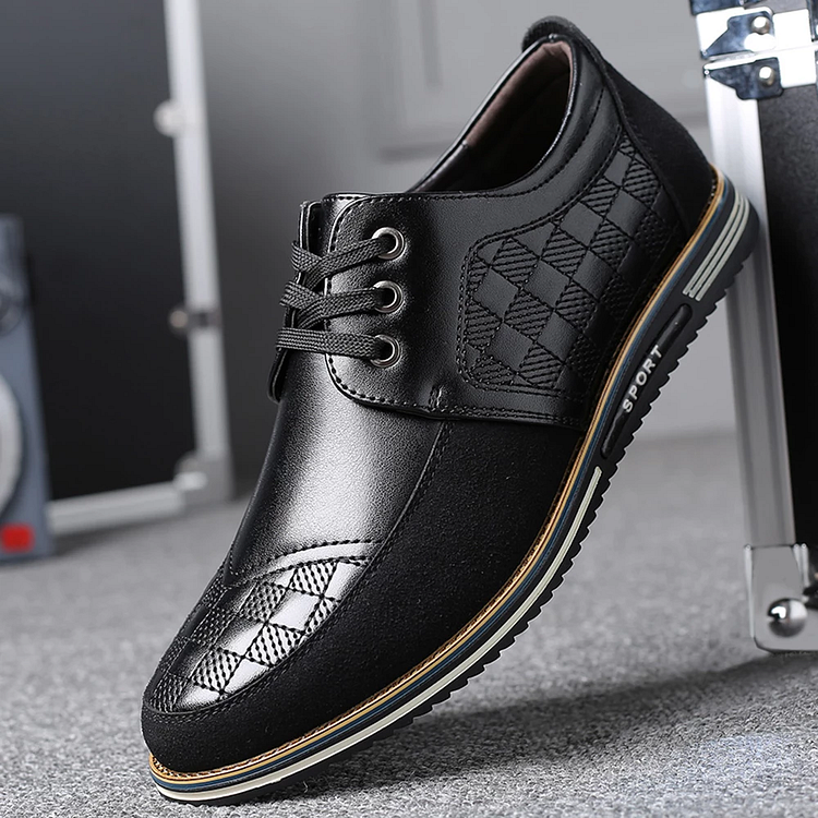 Oxford Checkered Leather Shoes