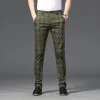 Men's Elastic Slim Fit Business Straight Casual Pants