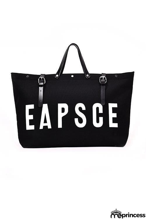 Letter Leather Buckle Travel Bag