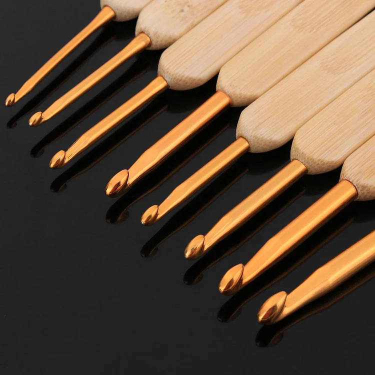 Bamboo Handle Aluminum Crochet Hook Sewing Tools