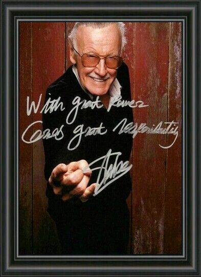 STAN LEE - MARVEL COMICS AUTOGRAPH / SIGNED WITH QUOTE - A4 Photo Poster painting POSTER PRINT