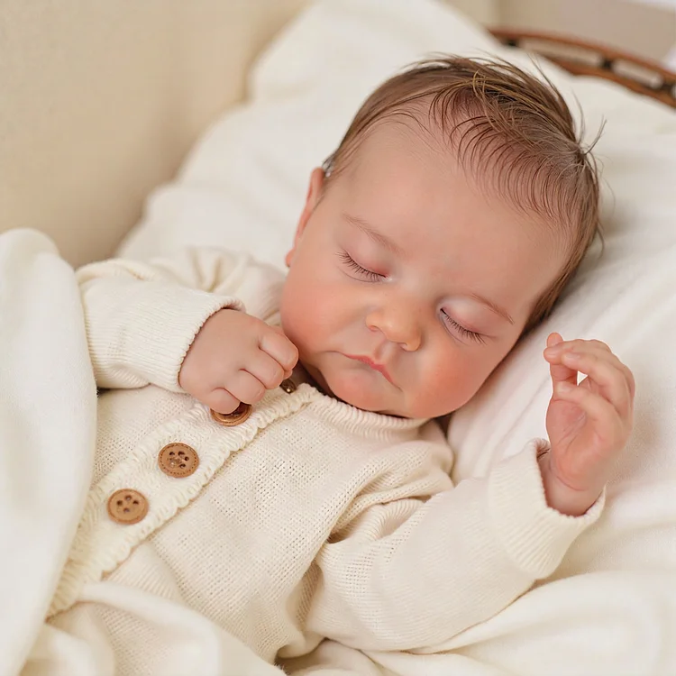 20" Reborn Newborn Sleeping Baby Doll Girl Beziar with Brown Hair：Realistic Reborn Baby Dolls By Rsgdolls®