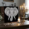 Peinture en perles d&rsquo;&eacute;l&eacute;phant maison avec cadre en bois 30x30 cm art en perles
