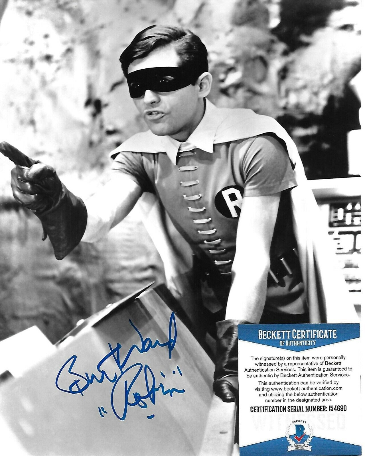 Burt Ward Batman & Robin Original Autographed 8x10 Photo Poster painting w/Beckett COA #3