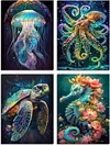 4Pack Sea Animals-Full Round Diamond Painting(30x40cm)