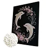DIY Pearl Painting Love Dolphin for Home Wall Decor with Frame(40x30cm)