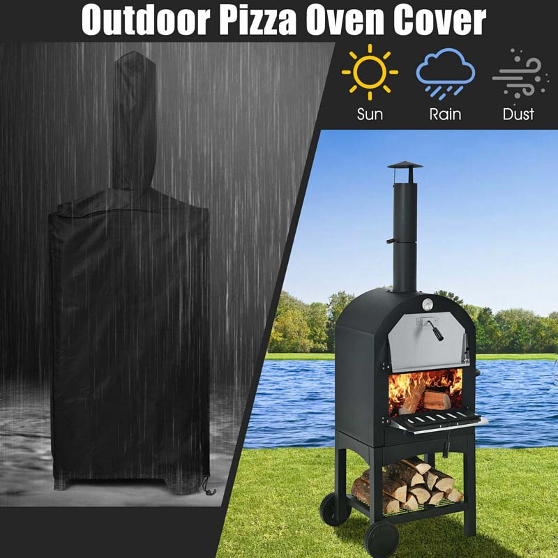 Outdoor Portable Pizza Oven with Pizza Stone and Waterproof Cover