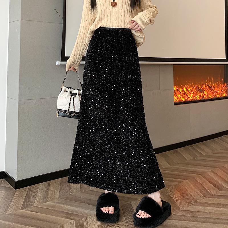 Hedirax Business Casual Outfits Woman Teacher: Elegant Sequined Mermaid Skirt for Office Wear  