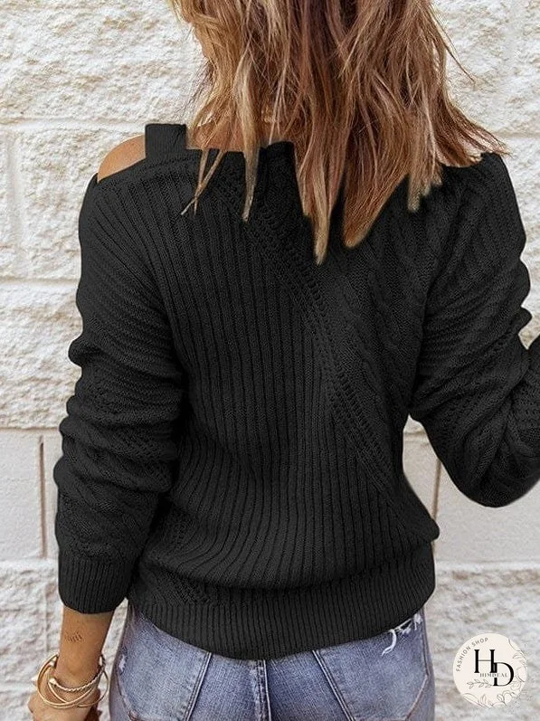 Unique Knit Sweater with Cutout Detail