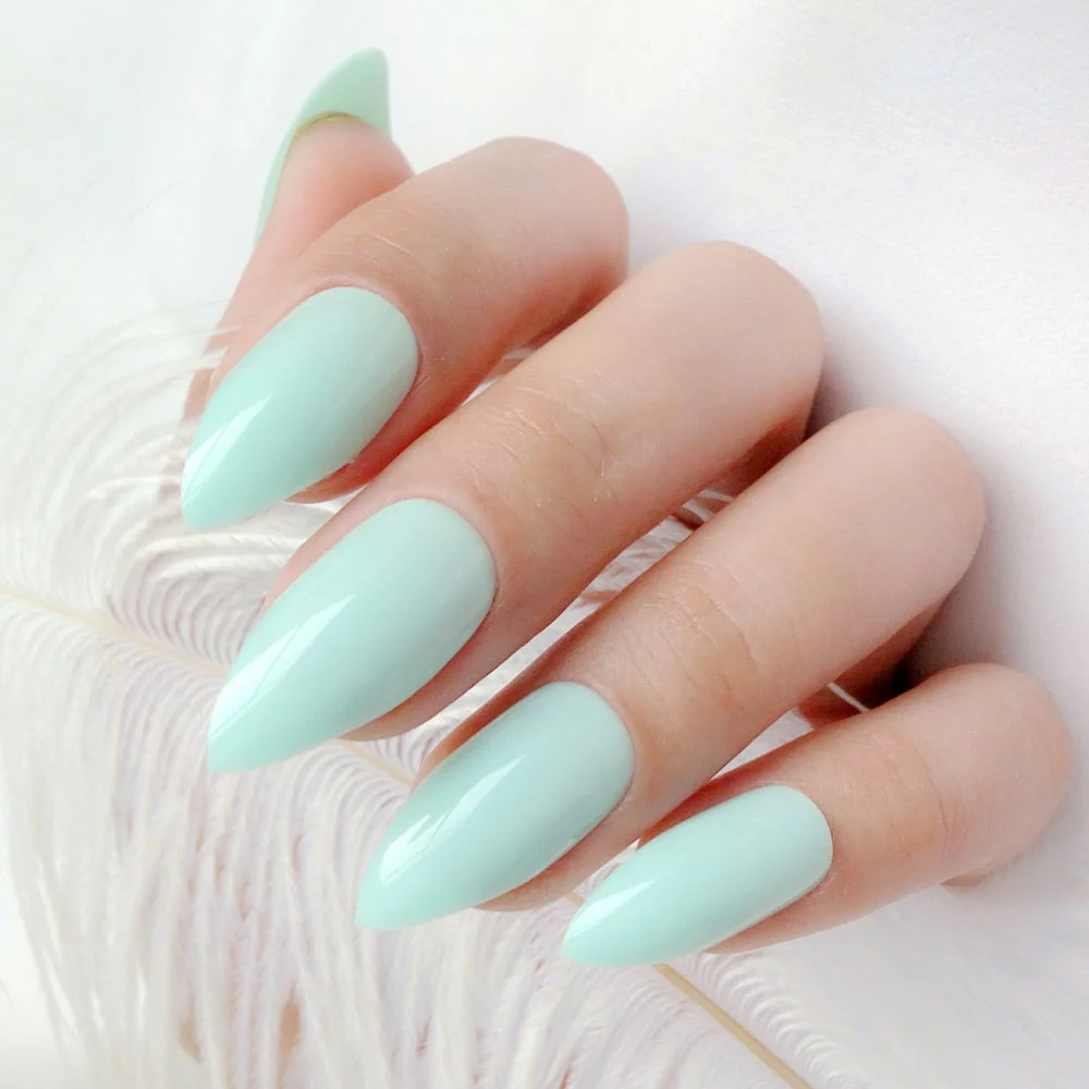 24Pcs Shiny Short Stiletto Fake Nails Artificial Red False Nails For Design DIY Full Cover Finger Tip Manicure Tools-Nail Inspo