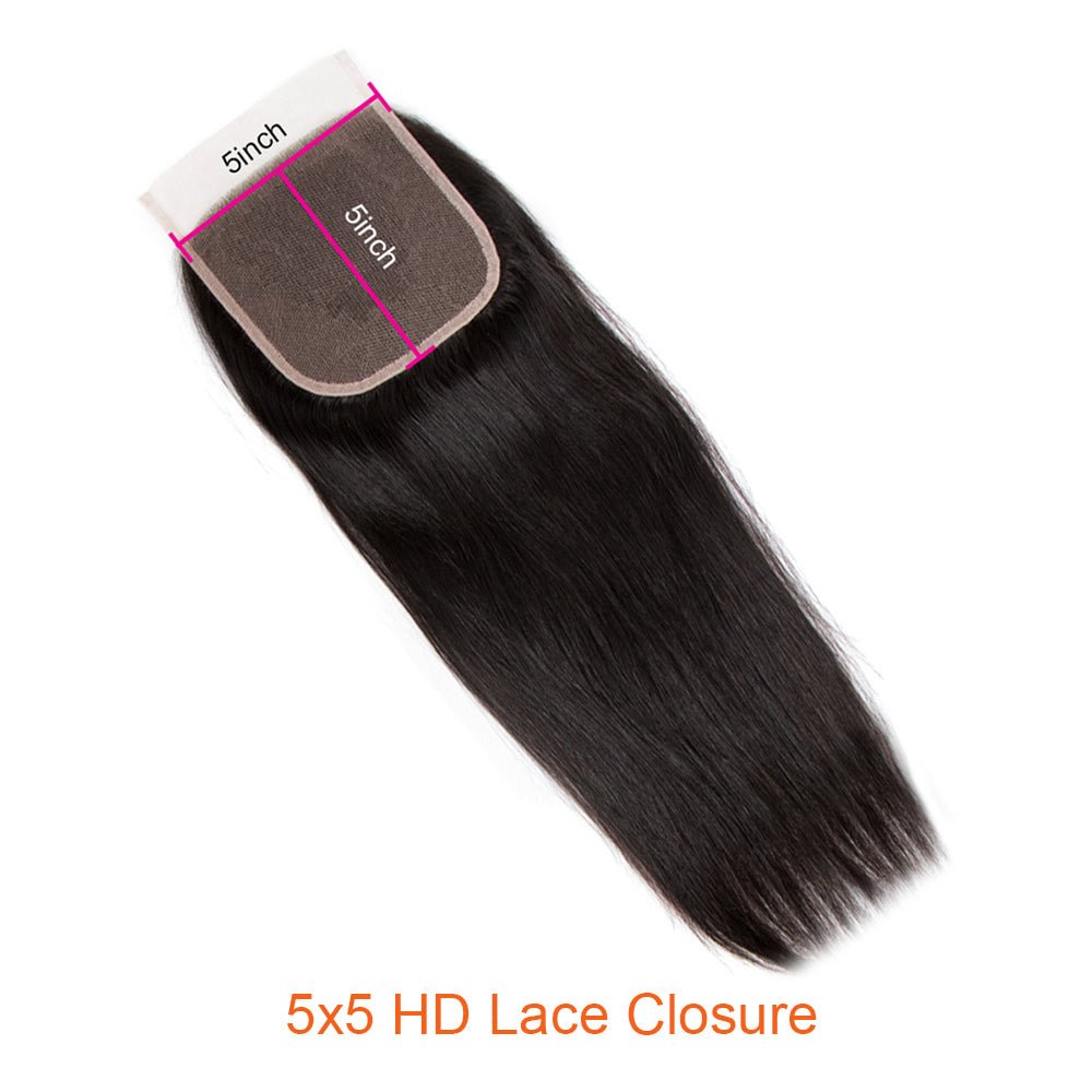 Aosun Hair 5x5 HD Transparent Lace Closure Straight Human Hair HD Lace Zaesvini