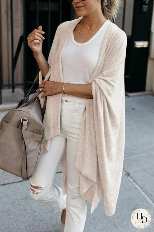 Meridress Open Front Batwing Sleeve Cloak Cardigan