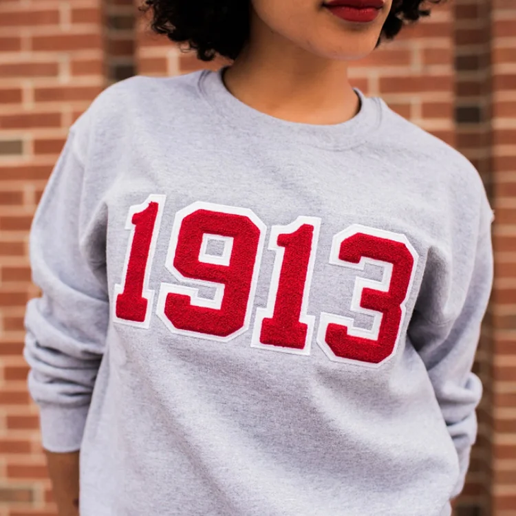 Fashion Simple Embroidery Printed Crew Neck Sweatshirt