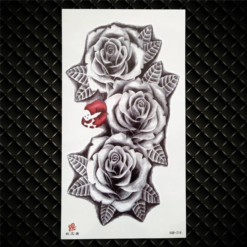 Sdrawing Skeleton Fake Temporary Tattoo For Women Men Death skull Dragon Tattoos Geometric Rose Creative Waterproof Tatoos Chest Waist