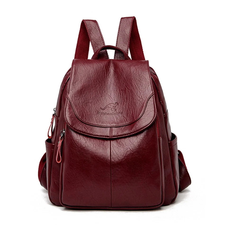 Hot Women Backpacks Designer High Quality Soft Leather Fashion Back Bag Brand Female Travel Bags Mochilas Mujer 2020 Backbags