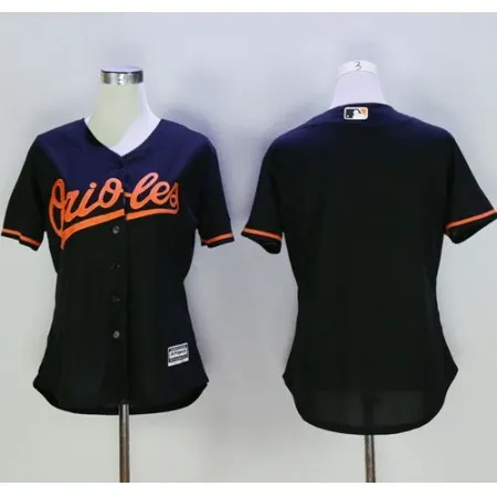 Orioles Blank Black Women's Alternate Stitched MLB Jersey