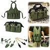 9-Piece Oxford Cloth Work Apron with Multiple Pockets Garden Tool Storage Apron for Gardening in Flower Beds Vegetable Patches