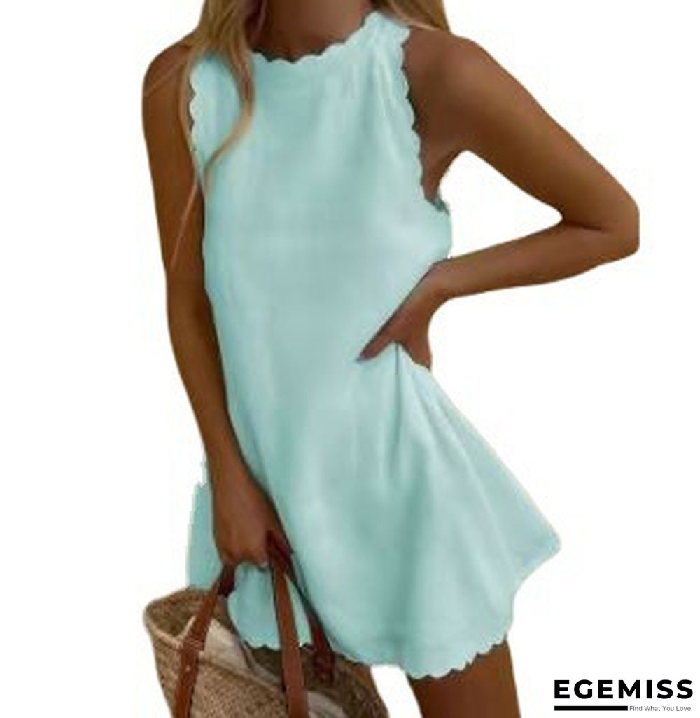 Casual Cotton And Linen Solid Color Embroidered Flounces Women's Dress White Dresses | EGEMISS