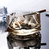 Beautifully Geometric Glass Ashtray Windproof and dustproof Cigar Ashtray Multiple Colors Indoor Outdoor Practical