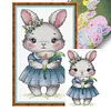 Rabbit And Calla Lily-14CT Stamped Cross Stitch 15*27cm/5.91*10.63in