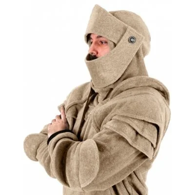 Brownm Brownm Hooded Elbow-Wearing Mask Fagroom Fagroom Faeling Fagmouse Solid-Color Coat Tunic Coswear