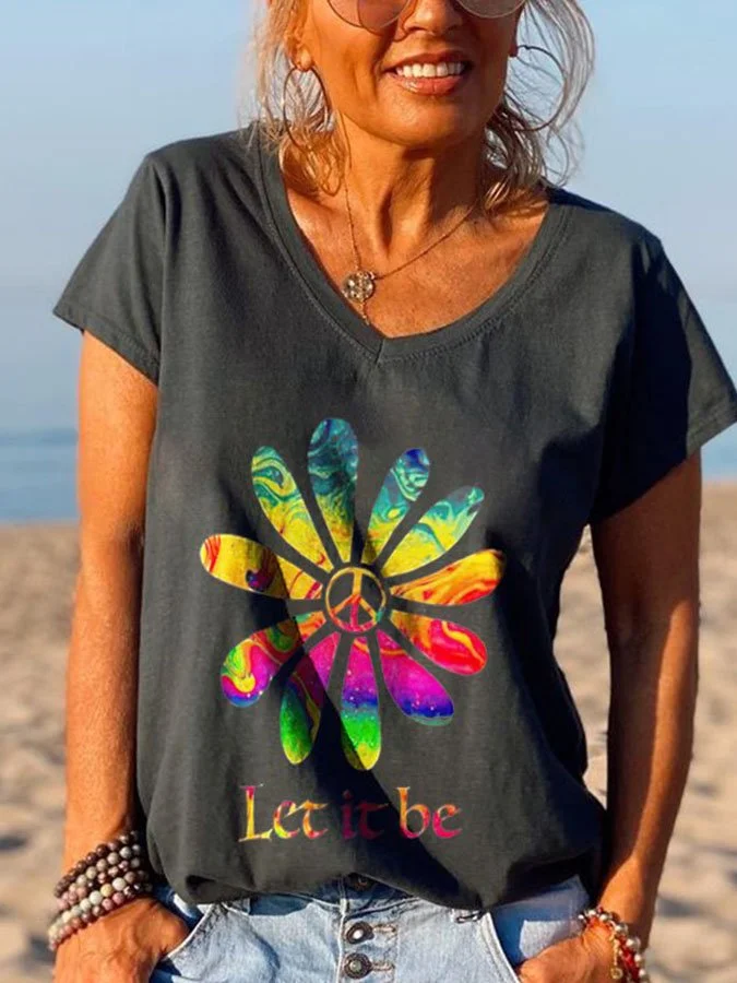 V-Neck Print T-Shirt
