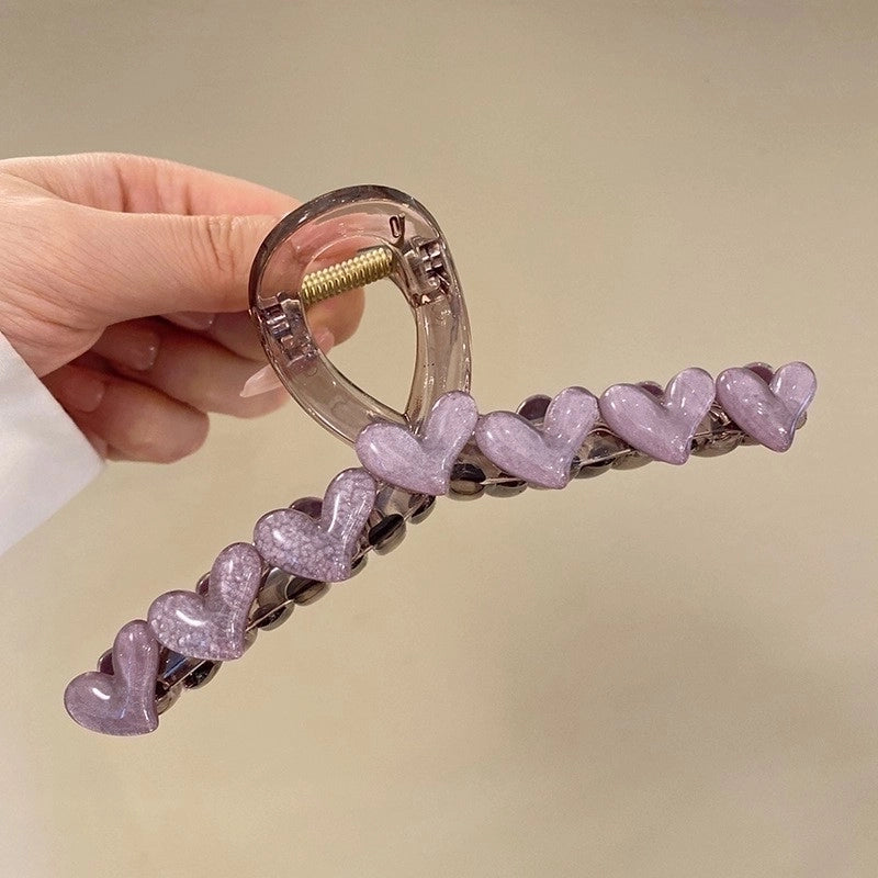 Women’s Sweet Heart Shape Plastic Hair Claws