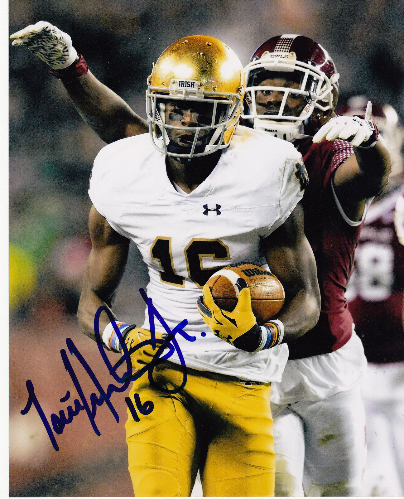 TORII HUNTER NOTRE DAME FIGHTING IRISH ACTION SIGNED 8x10