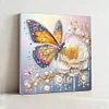 (Pre-Framed)Butterfly Flower-Special Shape Diamond Painting Kit(25x25cm)