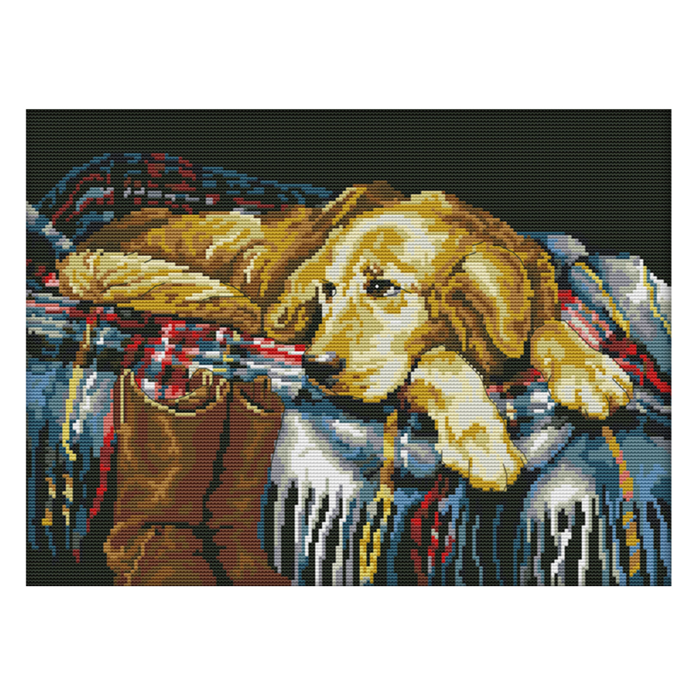 

Dog - 11CT Stamped Cross Stitch - 54*42CM, 501 Original