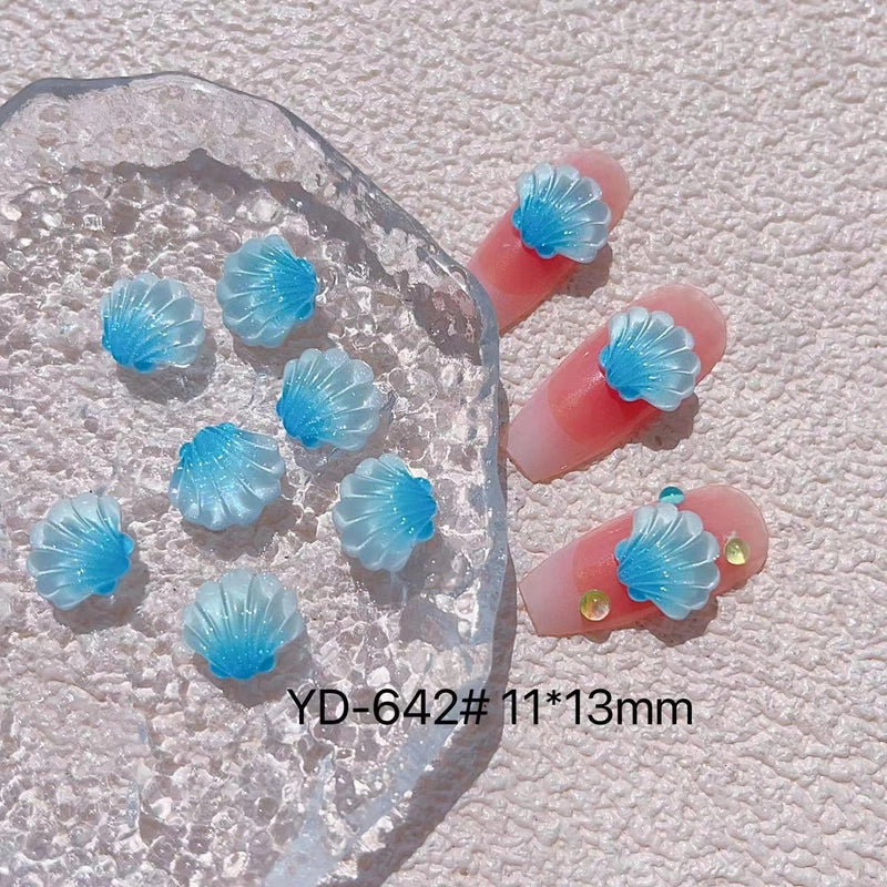 Cute Sweet Dolphin Hippocampus Shell Resin Nail Decoration Accessories 10 PCS/Package