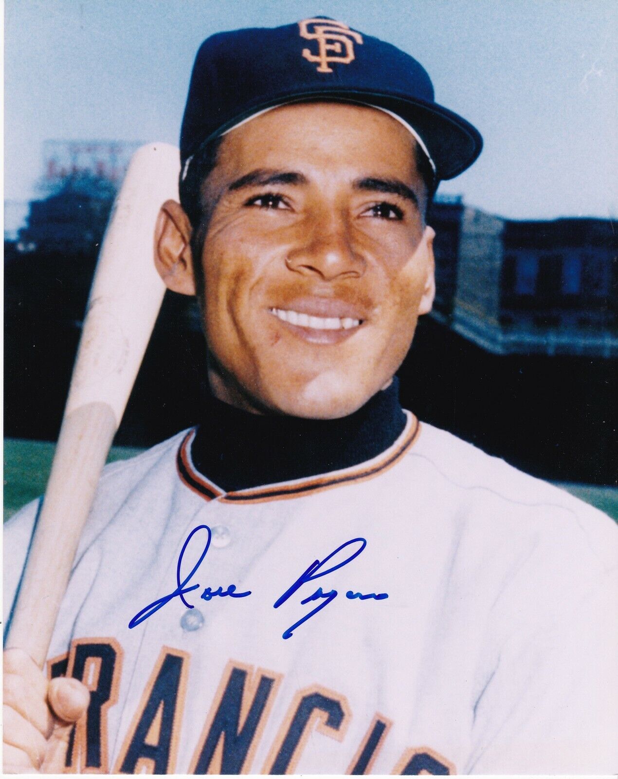 JOSE PAGAN SAN FRANCISCO GIANTS ACTION SIGNED 8x10