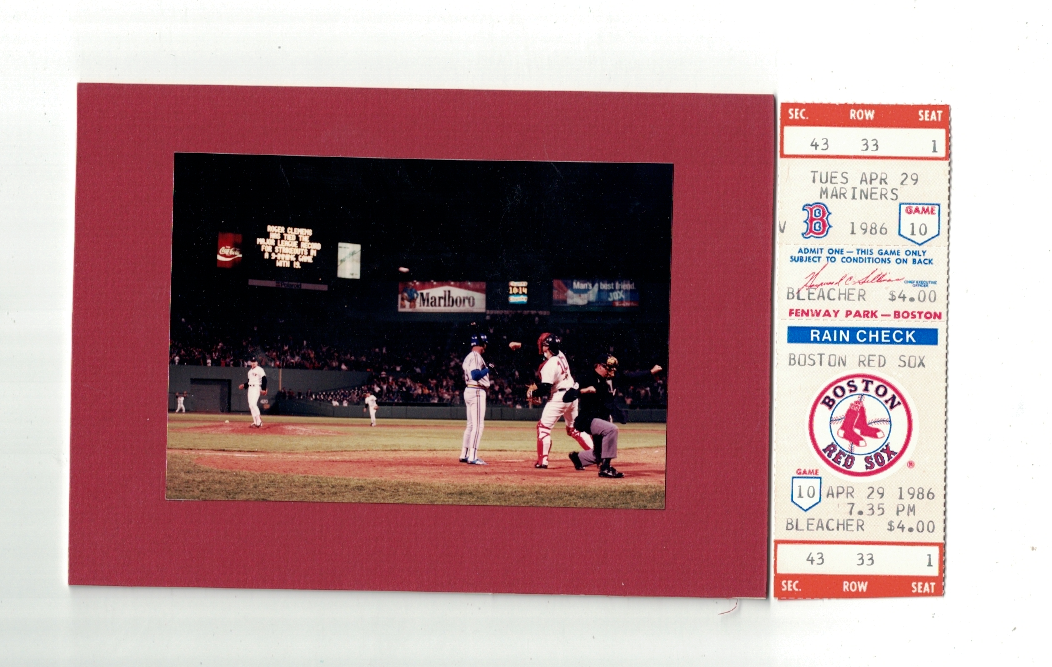 Roger Clemens Boston Red Sox 4/29/86 20 K Game Ticket W/Photo Poster painting