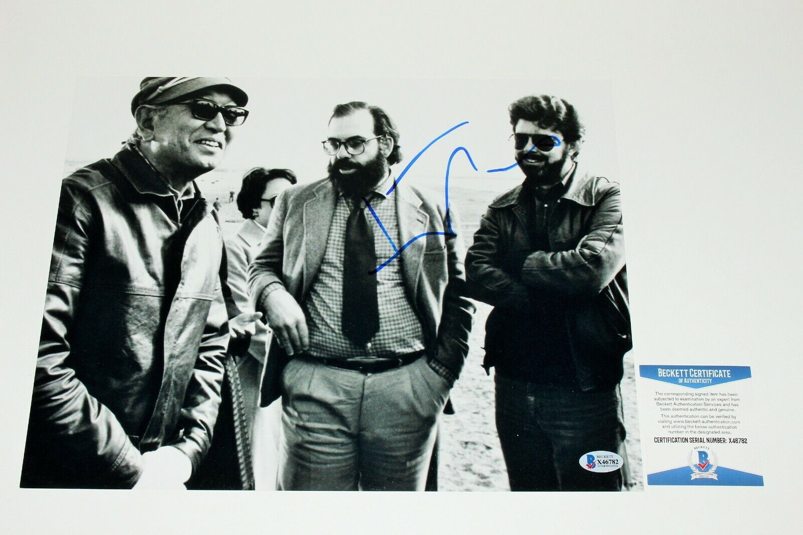 DIRECTOR FRANCIS FORD COPPOLA SIGNED 11x14 SET B/W Photo Poster painting BECKETT COA LUCAS