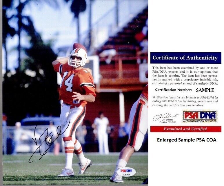 Vinny Testaverde Signed Autographed Miami Hurricanes UM 8x10 Photo Poster painting + PSA/DNA COA