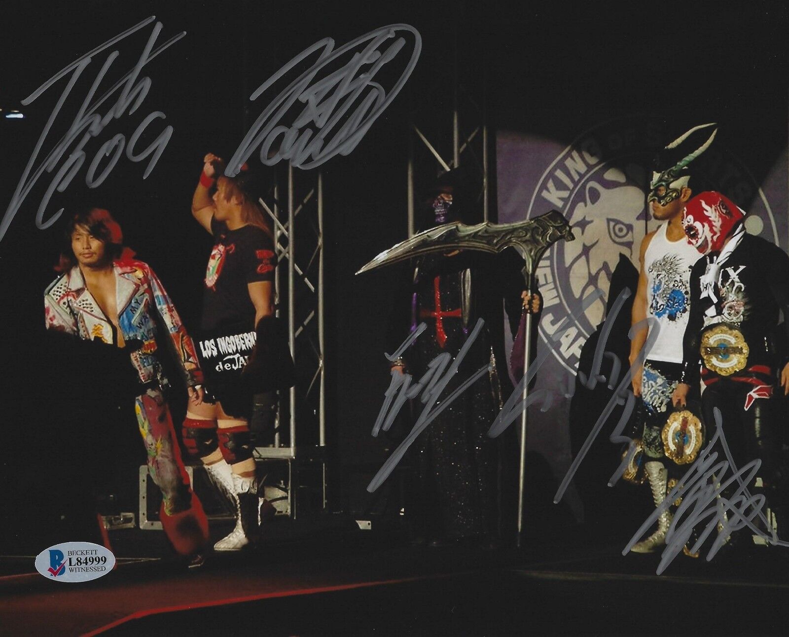 Tetsuya Naito + Signed 8x10 Photo Poster painting BAS COA New Japan Los Ingobernables de Japon 7