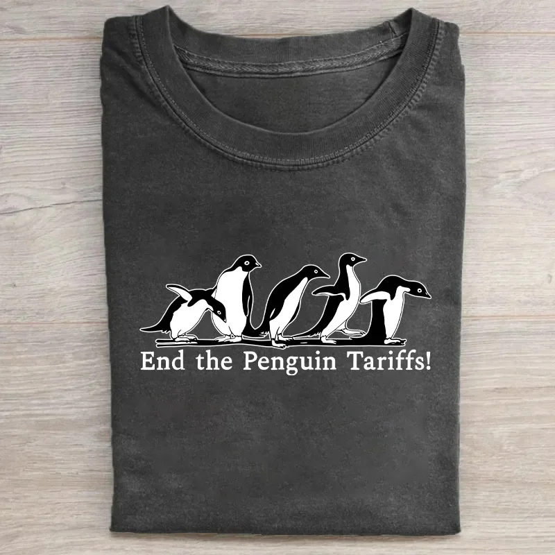 Eagerlys Vintage Penguin End the Penguin Tariffs T-shirt Eagerlys