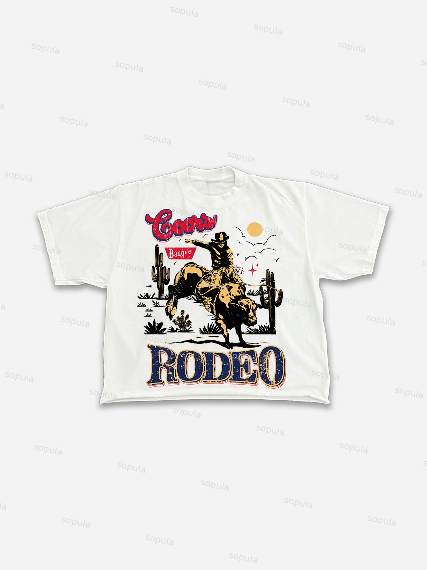 Coors Banquet Rodeo Classic Graphic Cropped T-shirt - Sopula｜Premium Graphic Tees & Graphic Clothing