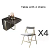 Light Luxury Folding Dining Table And Chair Set Small Apartment Modern Multifunctional Kitchen Rock Board Table Mesa Furniture