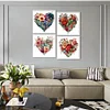 Promotion 4Pcs/set Diamond Painting-DIY Full Round Drill Love Flower(30*30cm)
