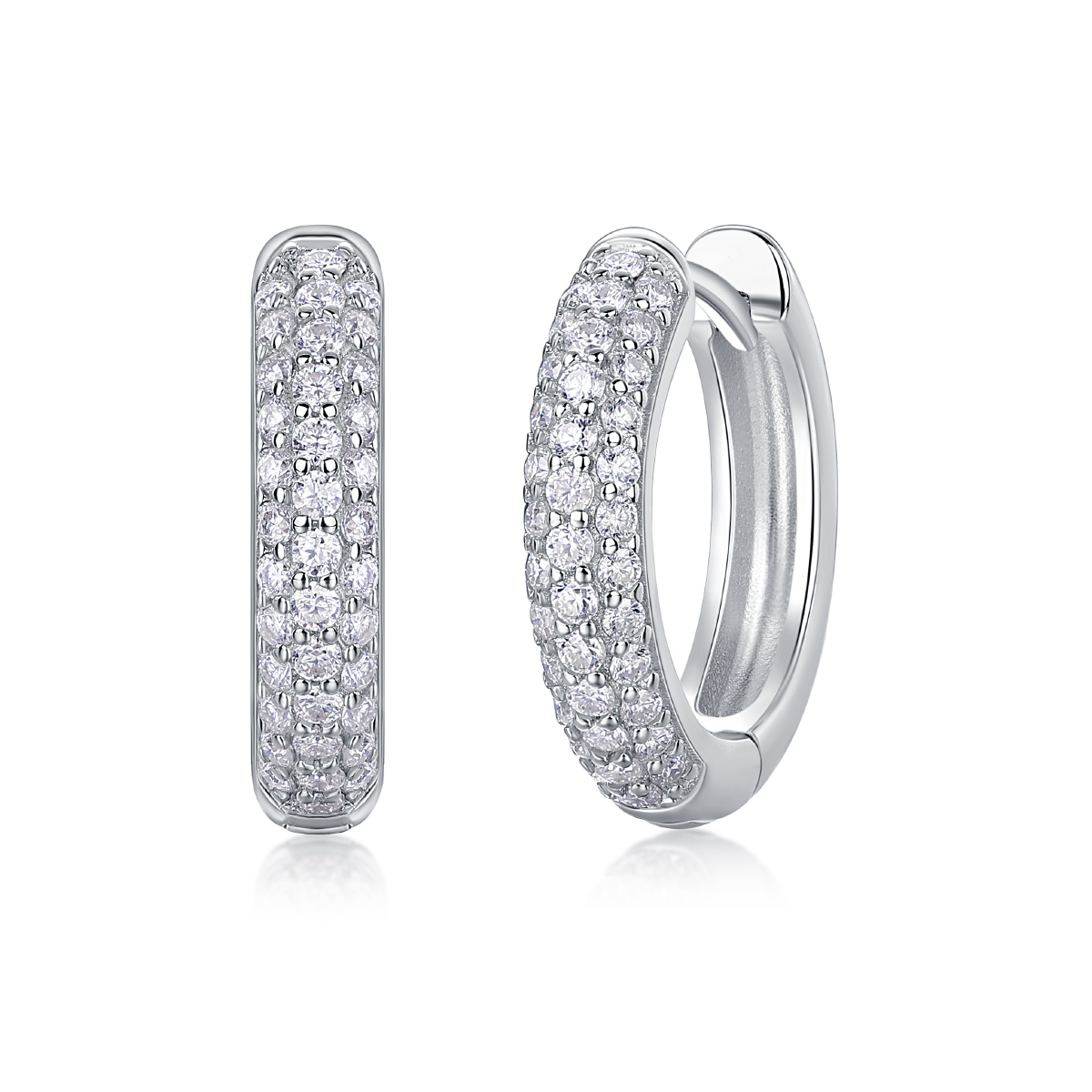  D color moissanite stud earrings 925 silver 18K gold plated hoop earrings, women's wedding party jewelry 