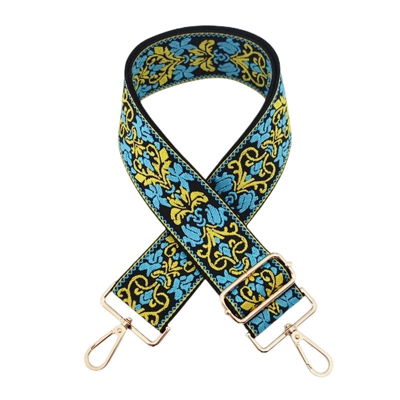 New Thick Color Ethnic Style Jacquard Wide Shoulder Strap Single Shoulder Crossbody Women Bag Accessories Long Strap Replacement Bag Strap