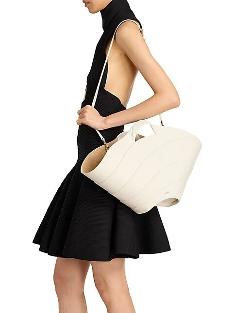 Ala&iuml;a Medium Khaima Leather Tote bag