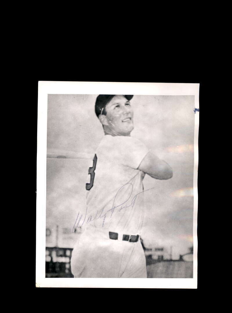 Wally Post JSA Coa Signed Vintage 4x5 1950`s Cincinnati Reds Original Photo Poster painting