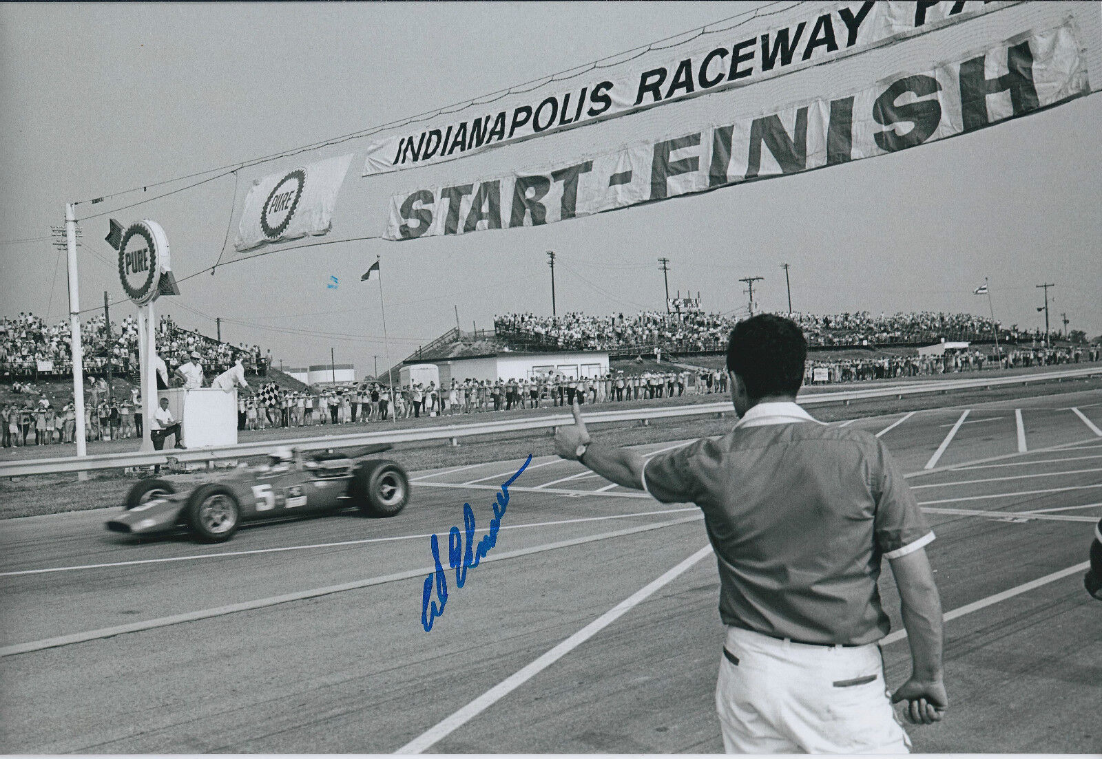 Al UNSER Indianapolis Raceway Winner SIGNED Racing Legend 12x8 Photo Poster painting AFTAL COA